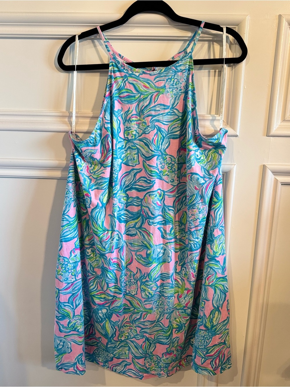 Lilly Pulitzer Margot Swing Dress Pelican Pink Off The Scales XL EUC